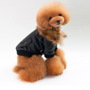 宠物衣服毛领秋冬装时尚皮衣泰迪小狗比熊服装服饰用品产品批发